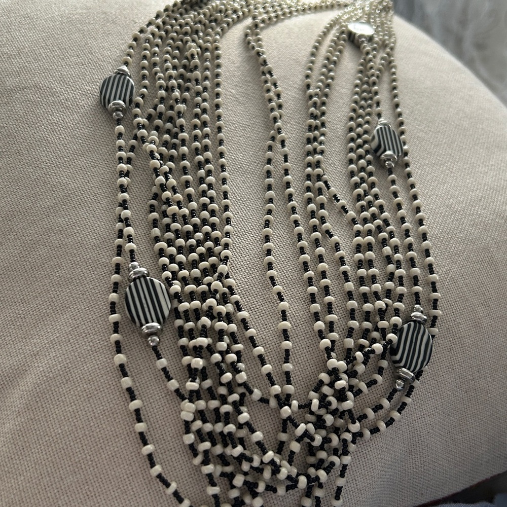 Chico's multi strand black and white Necklace